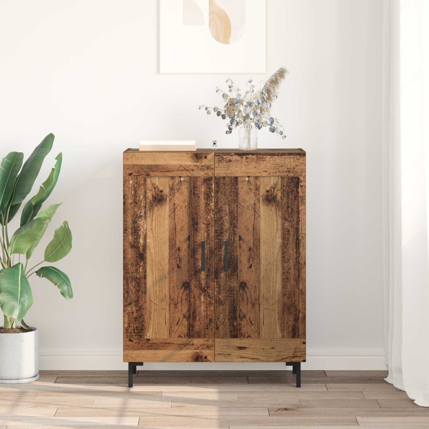 vidaXL Sideboard Old Wood 69.5 x 34 x 90 cm Engineered Wood and Iron 4