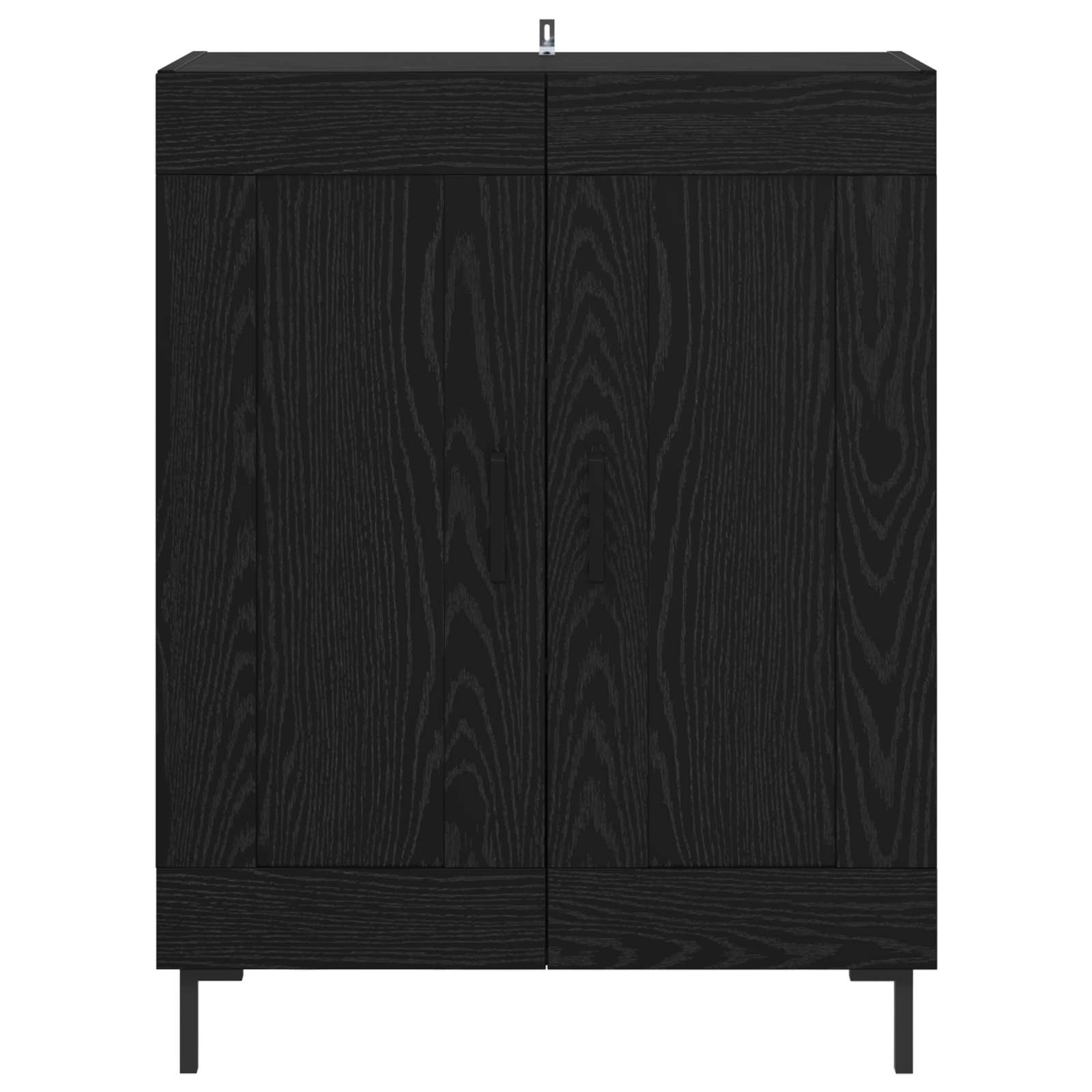 vidaXL Sideboard Black Oak 69.5 x 34 x 90 cm Engineered Wood and Iron 6