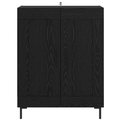 vidaXL Sideboard Black Oak 69.5 x 34 x 90 cm Engineered Wood and Iron 6