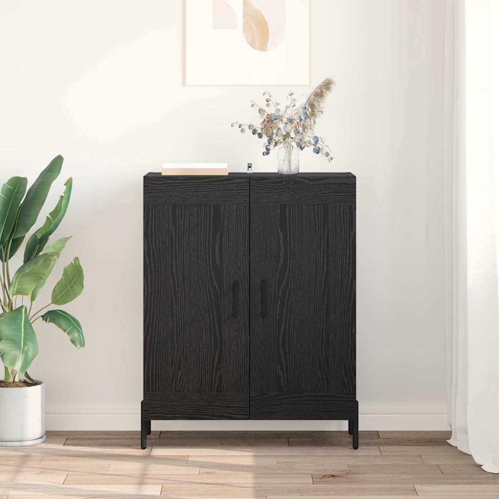 vidaXL Sideboard Black Oak 69.5 x 34 x 90 cm Engineered Wood and Iron 4