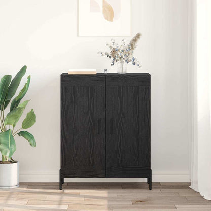 vidaXL Sideboard Black Oak 69.5 x 34 x 90 cm Engineered Wood and Iron 4