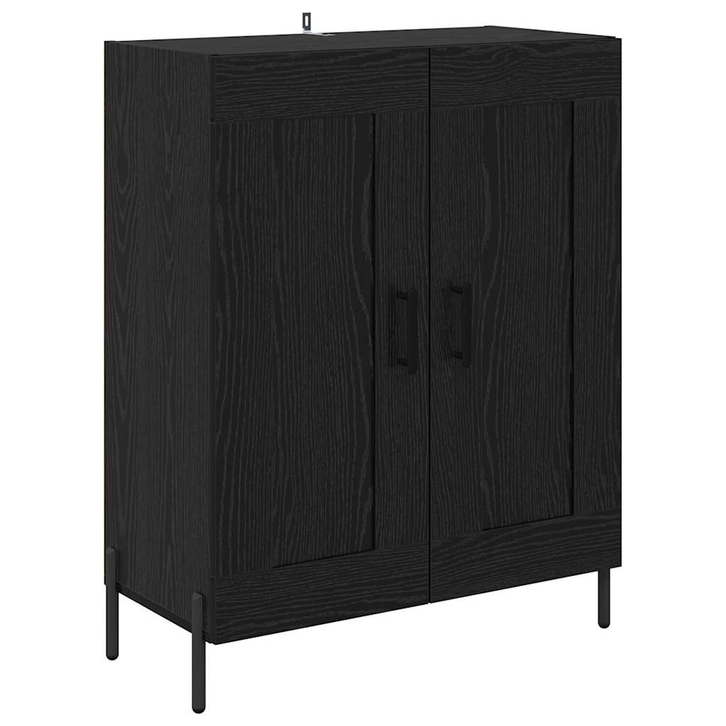 vidaXL Sideboard Black Oak 69.5 x 34 x 90 cm Engineered Wood and Iron 2