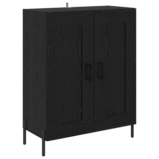 vidaXL Sideboard Black Oak 69.5 x 34 x 90 cm Engineered Wood and Iron 2