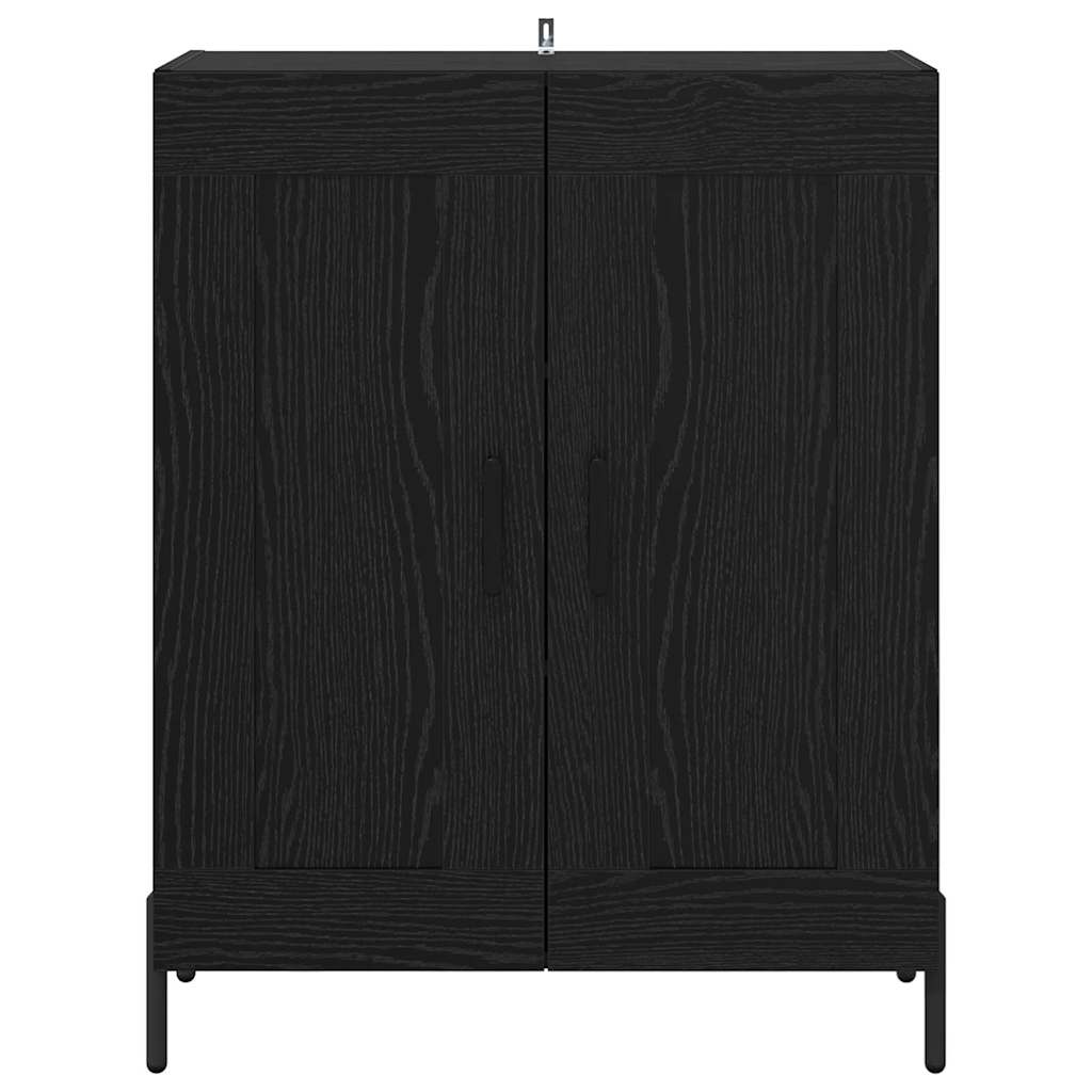 vidaXL Sideboard Black Oak 69.5 x 34 x 90 cm Engineered Wood and Iron 6