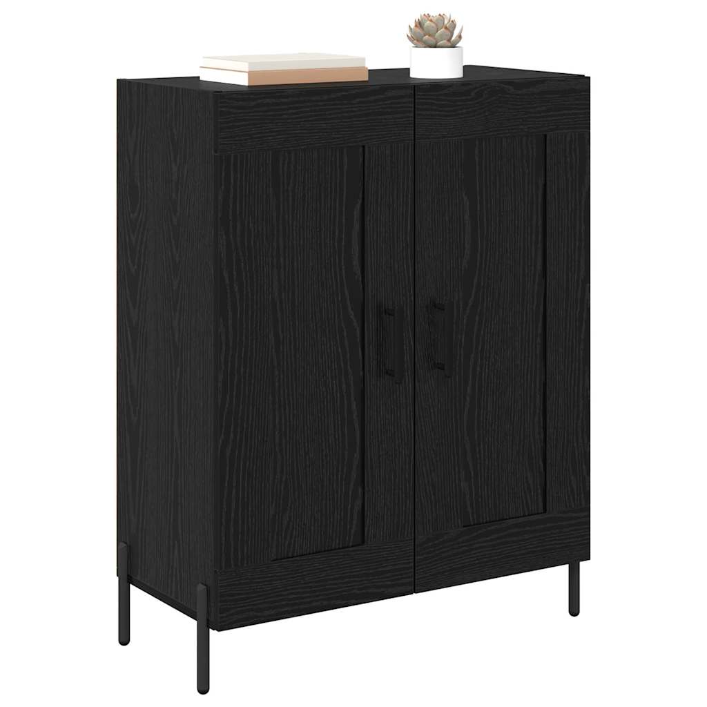 vidaXL Sideboard Black Oak 69.5 x 34 x 90 cm Engineered Wood and Iron 3