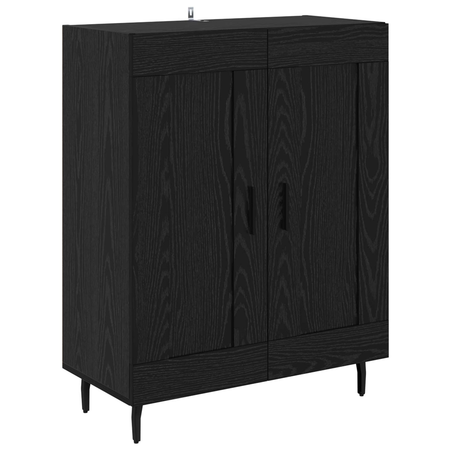 vidaXL Sideboard Black Oak 69.5 x 34 x 90 cm Engineered Wood and Iron 2
