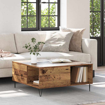 vidaXL Coffee Table Old Wood 80 x 80 x 36.5 cm Engineered Wood 1