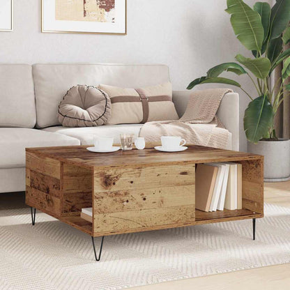 vidaXL Coffee Table Old Wood 80 x 80 x 36.5 cm Engineered Wood 4