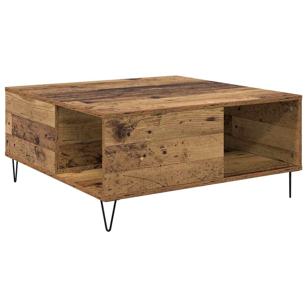 vidaXL Coffee Table Old Wood 80 x 80 x 36.5 cm Engineered Wood 2