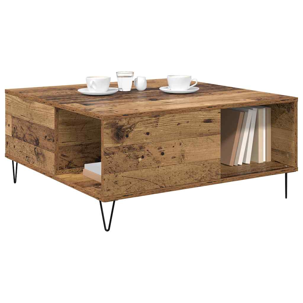 vidaXL Coffee Table Old Wood 80 x 80 x 36.5 cm Engineered Wood 3