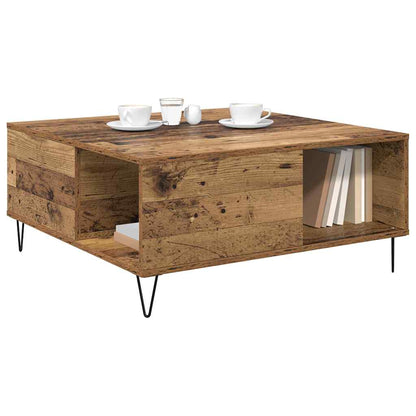 vidaXL Coffee Table Old Wood 80 x 80 x 36.5 cm Engineered Wood 3