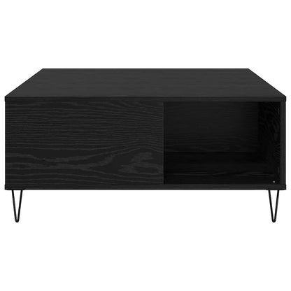 vidaXL Coffee Table Black Oak 80 x 80 x 36.5 cm Engineered Wood 5