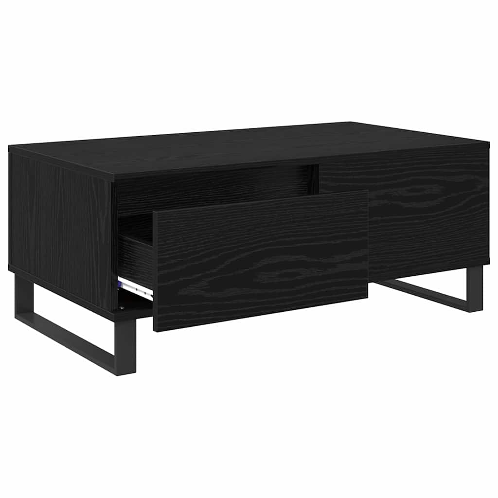 vidaXL Coffee Table Black Oak 90 x 50 x 36.5 cm Engineered Wood 5