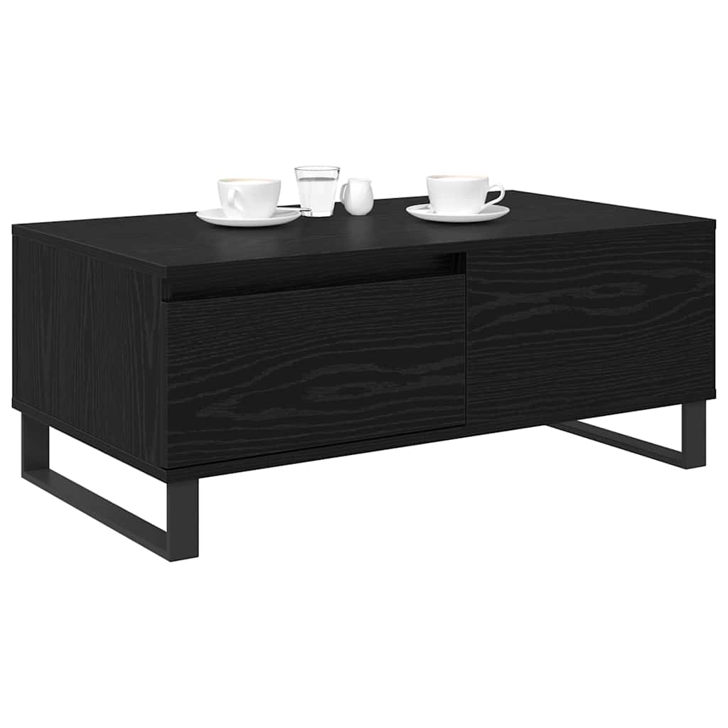 vidaXL Coffee Table Black Oak 90 x 50 x 36.5 cm Engineered Wood 3
