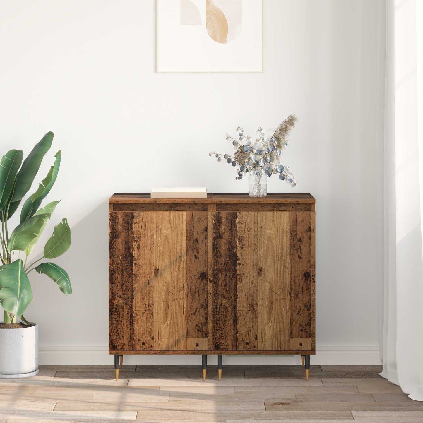 vidaXL Sideboard 2 pcs Old Wood 40 x 35 x 70 cm 4