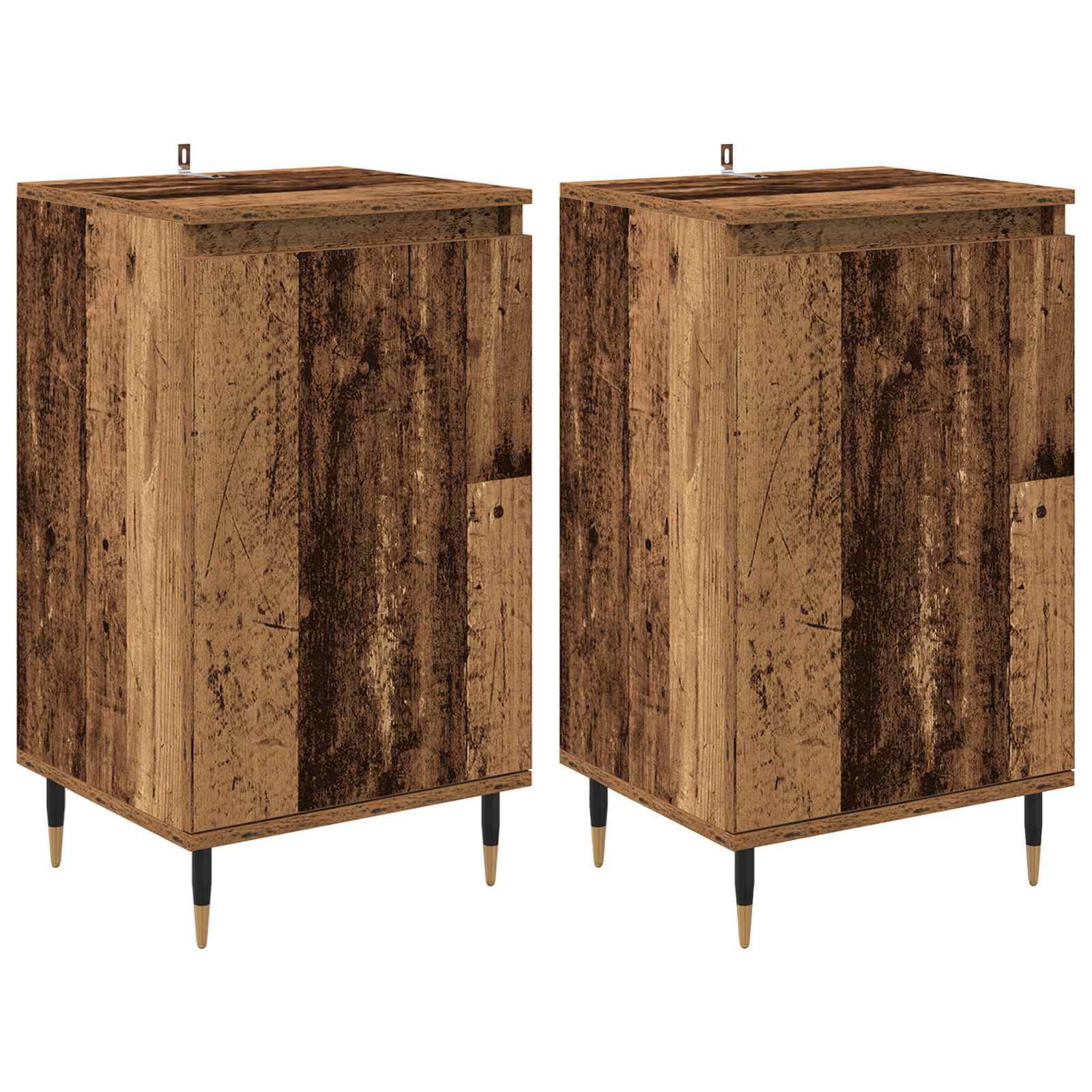 vidaXL Sideboard 2 pcs Old Wood 40 x 35 x 70 cm 2
