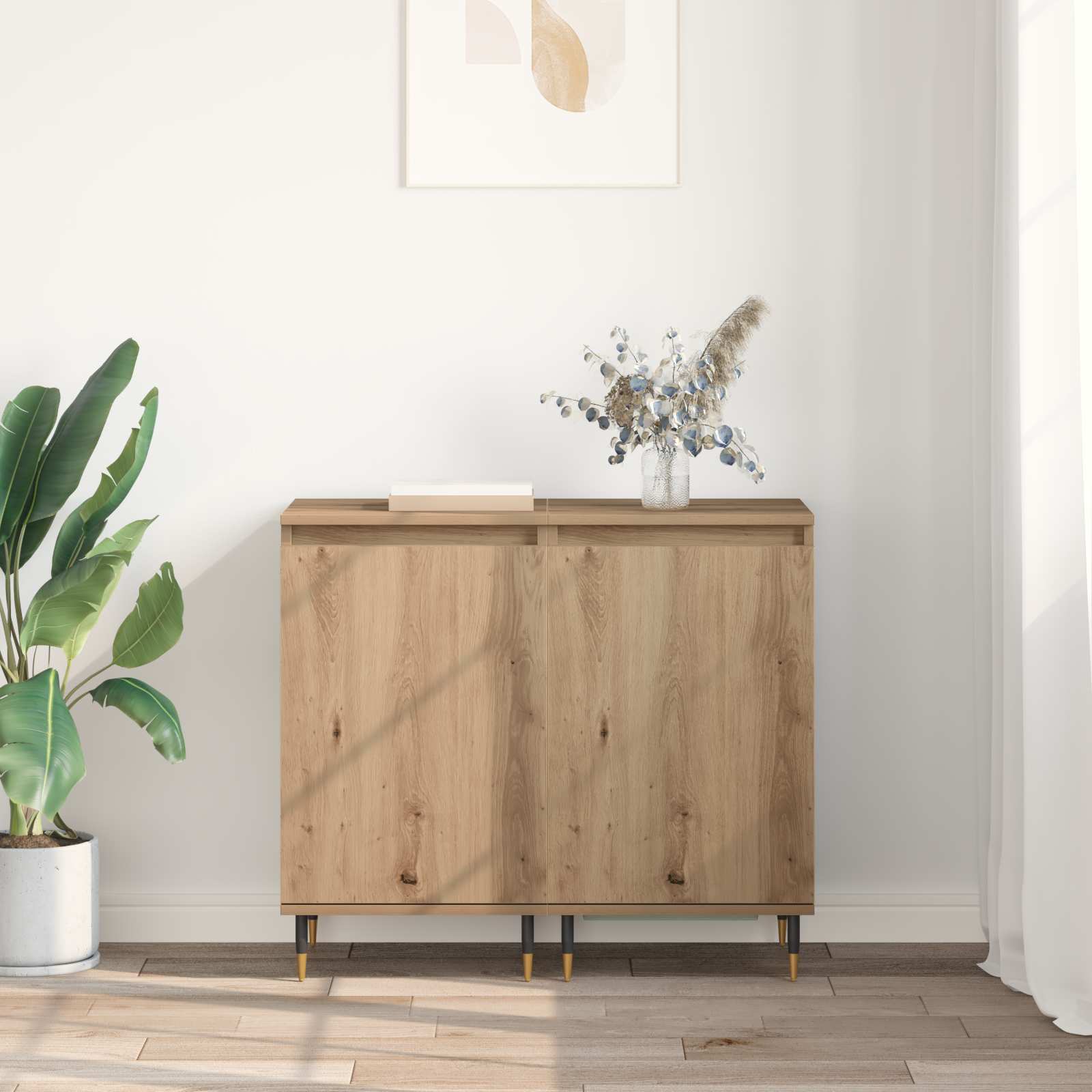 vidaXL Sideboard 2 pcs Artisan Oak 40 x 35 x 70 cm 4