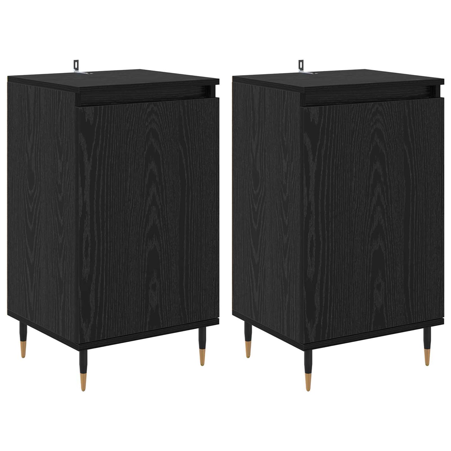 vidaXL Sideboard 2 pcs Black Oak 40 x 35 x 70 cm 2