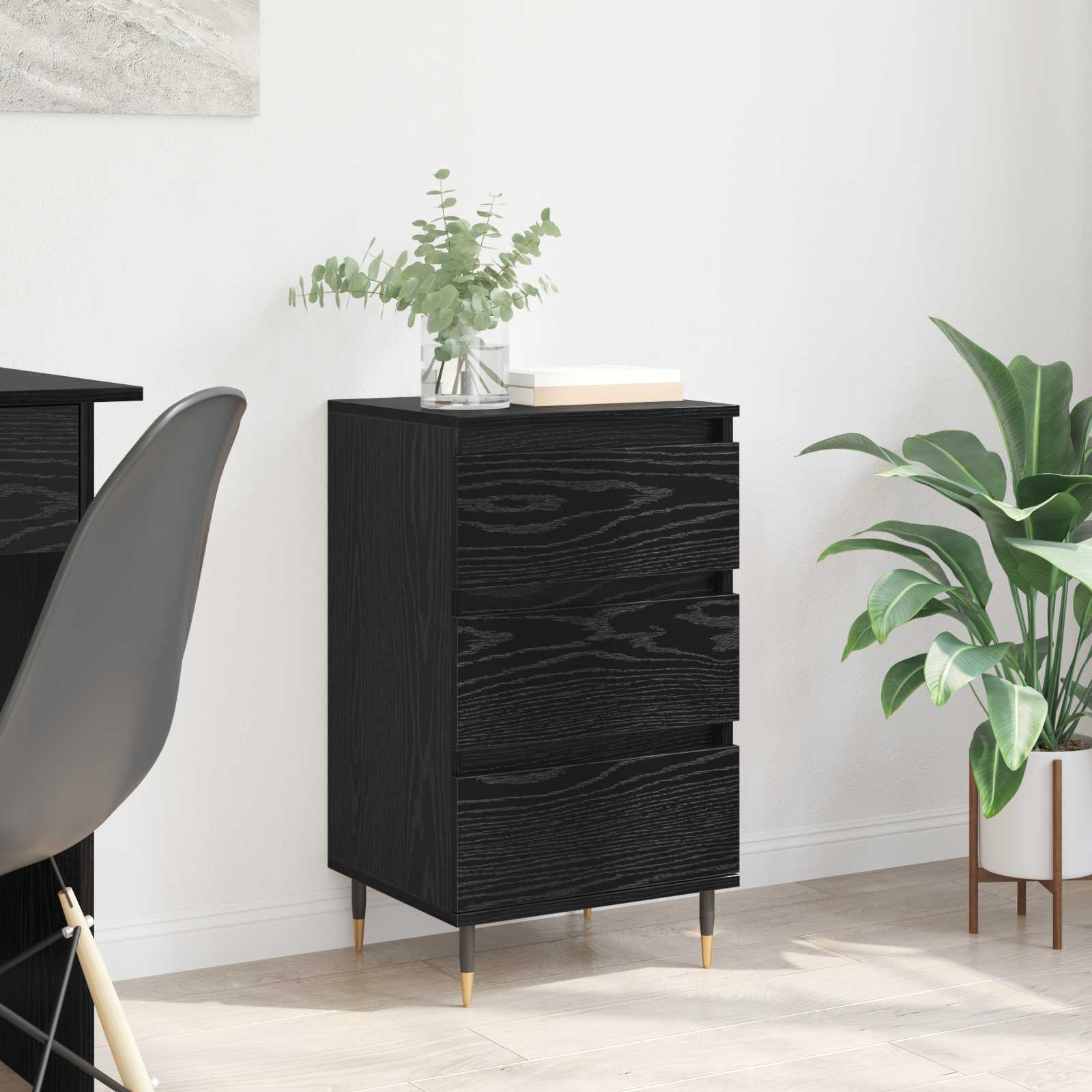 vidaXL Sideboard Black oak 35 x 40 x 70 cm Engineered Wood 1