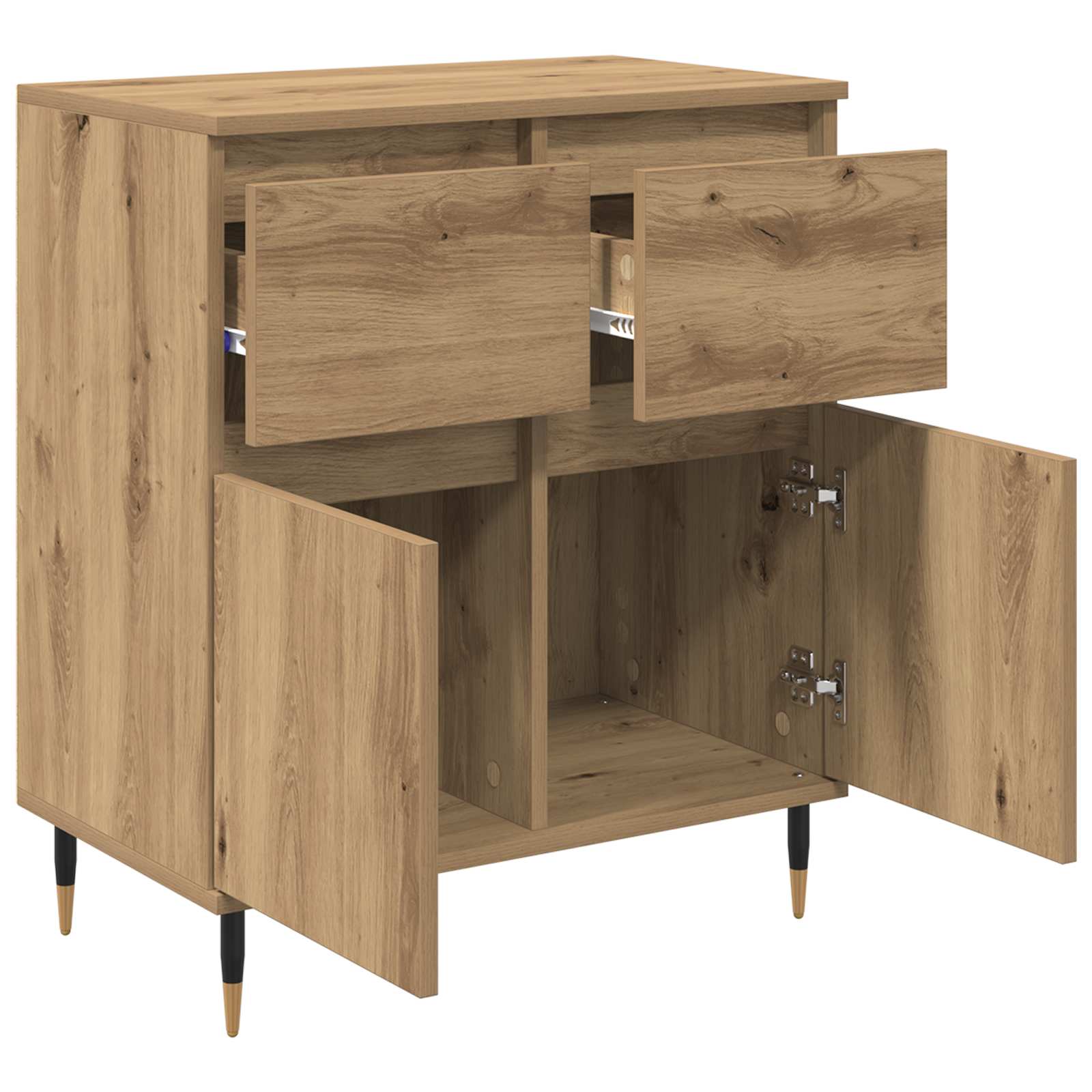 vidaXL Sideboard Artisan Oak 60 x 35 x 70 cm Engineered Wood and Iron 5