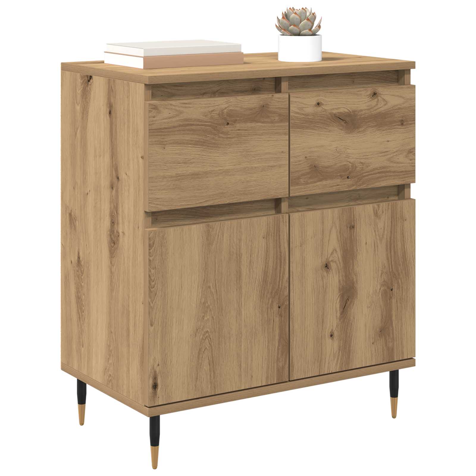 vidaXL Sideboard Artisan Oak 60 x 35 x 70 cm Engineered Wood and Iron 3