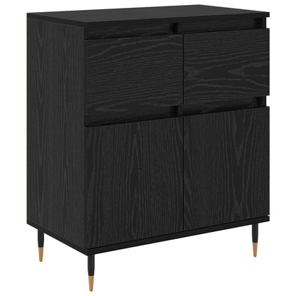 vidaXL Sideboard Black Oak 60 x 35 x 70 cm Engineered Wood and Iron 2