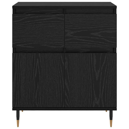 vidaXL Sideboard Black Oak 60 x 35 x 70 cm Engineered Wood and Iron 6