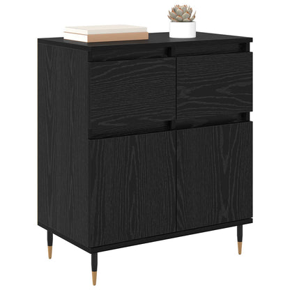 vidaXL Sideboard Black Oak 60 x 35 x 70 cm Engineered Wood and Iron 3