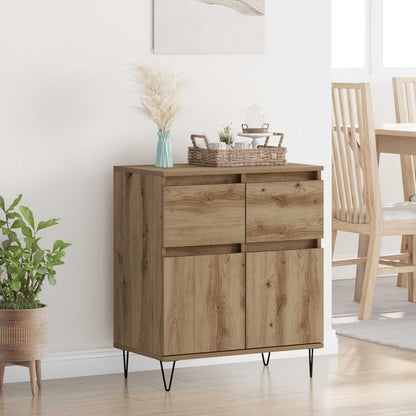 vidaXL Sideboard Artisan Oak 60 x 35 x 70 cm Engineered Wood and Iron 1