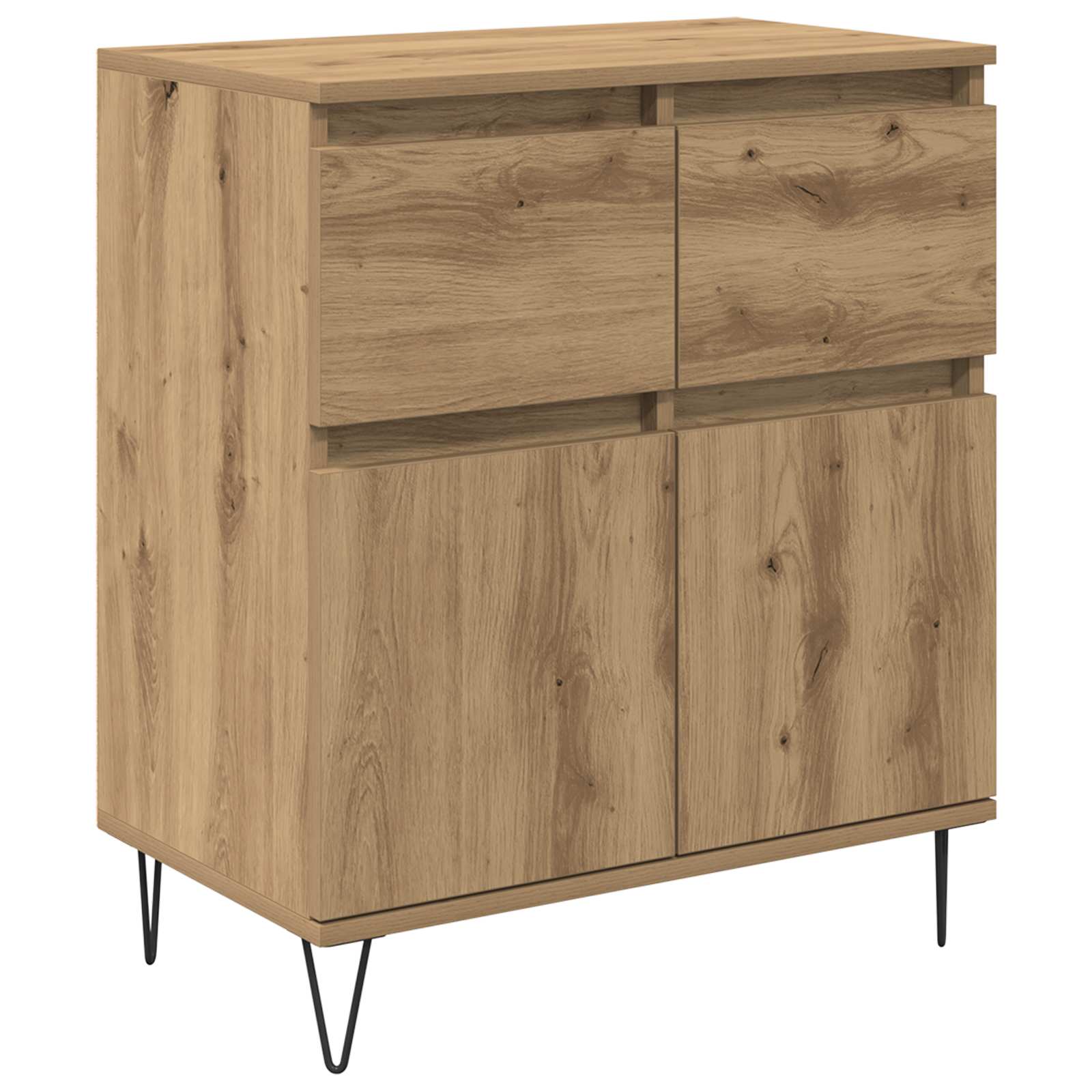 vidaXL Sideboard Artisan Oak 60 x 35 x 70 cm Engineered Wood and Iron 2