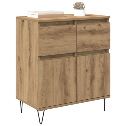 vidaXL Sideboard Artisan Oak 60 x 35 x 70 cm Engineered Wood and Iron 3
