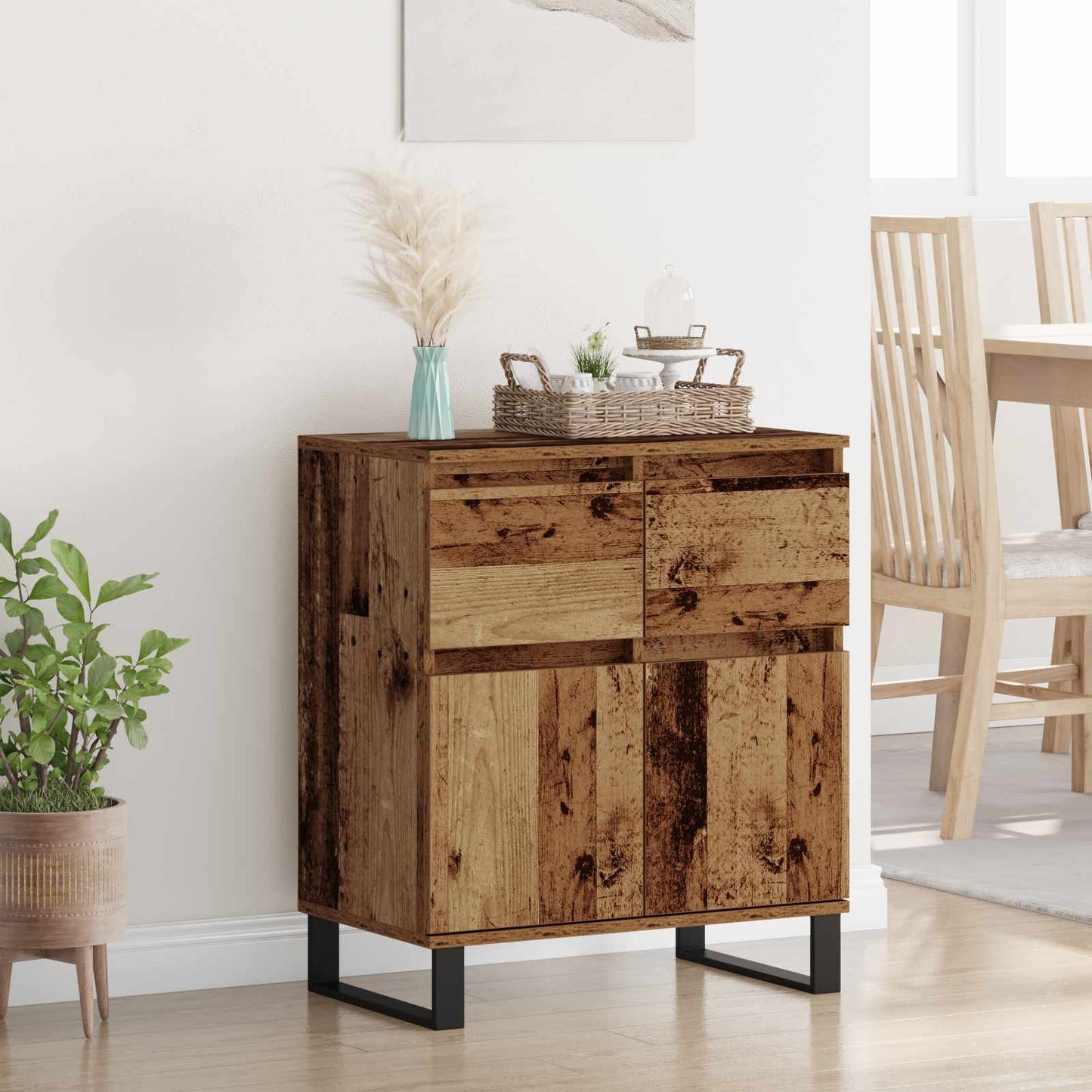 vidaXL Sideboard Old Wood 60 x 35 x 70 cm Engineered Wood and Iron 1