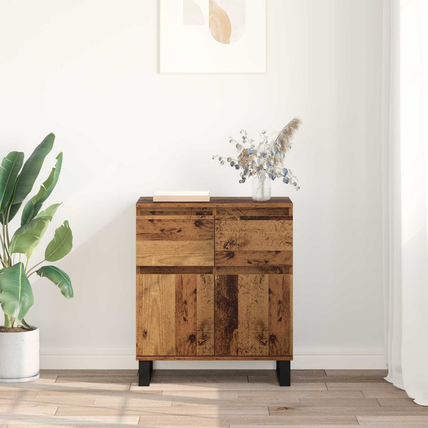 vidaXL Sideboard Old Wood 60 x 35 x 70 cm Engineered Wood and Iron 4