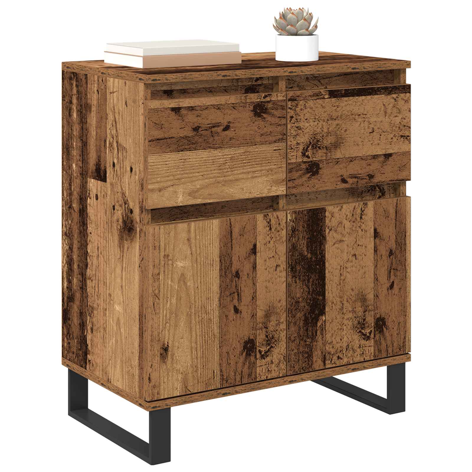 vidaXL Sideboard Old Wood 60 x 35 x 70 cm Engineered Wood and Iron 3