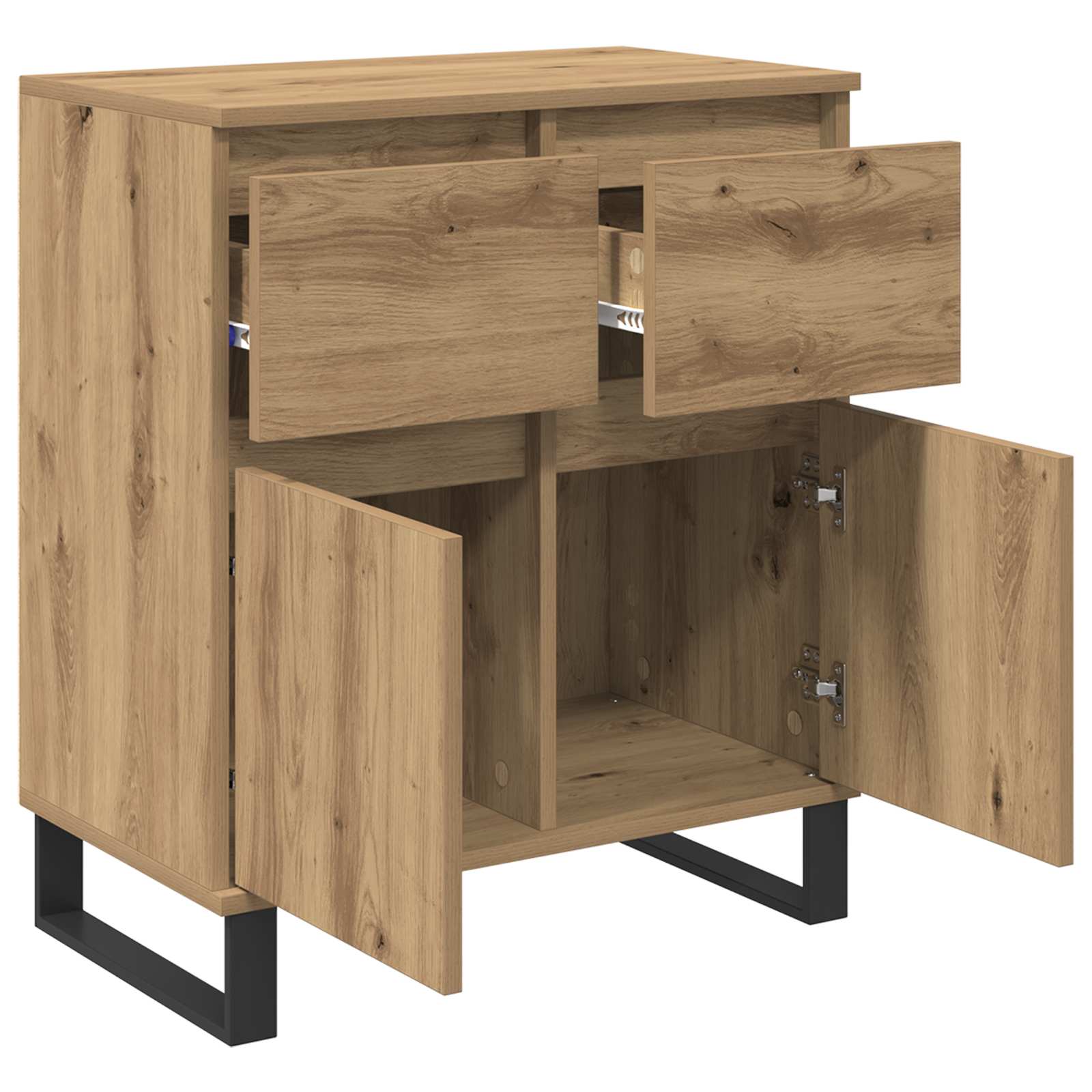 vidaXL Sideboard Artisan Oak 60 x 35 x 70 cm Engineered Wood and Iron 5