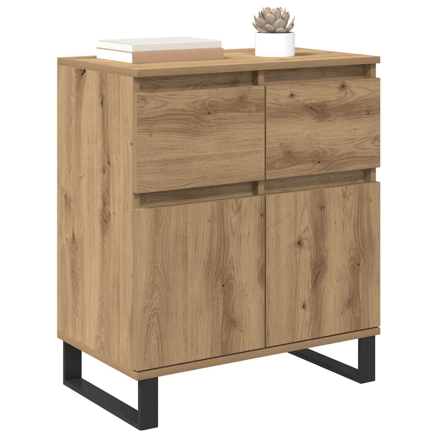 vidaXL Sideboard Artisan Oak 60 x 35 x 70 cm Engineered Wood and Iron 3