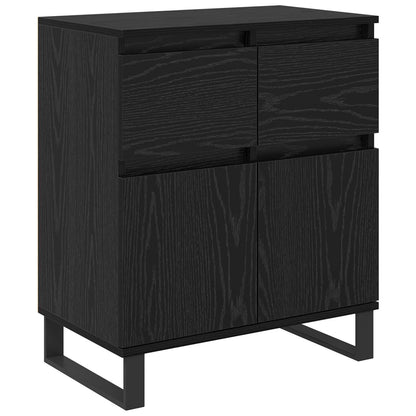vidaXL Sideboard Black Oak 60 x 35 x 70 cm Engineered Wood and Iron 2