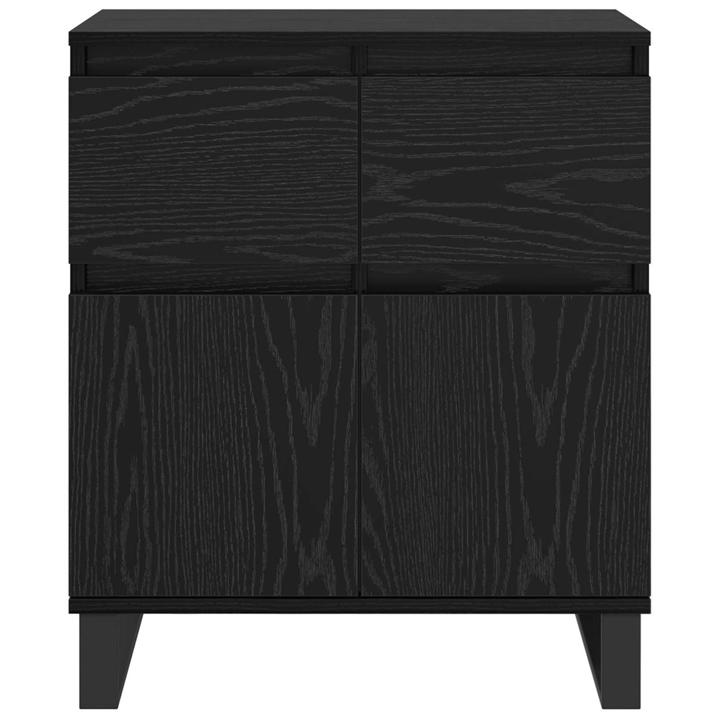 vidaXL Sideboard Black Oak 60 x 35 x 70 cm Engineered Wood and Iron 6