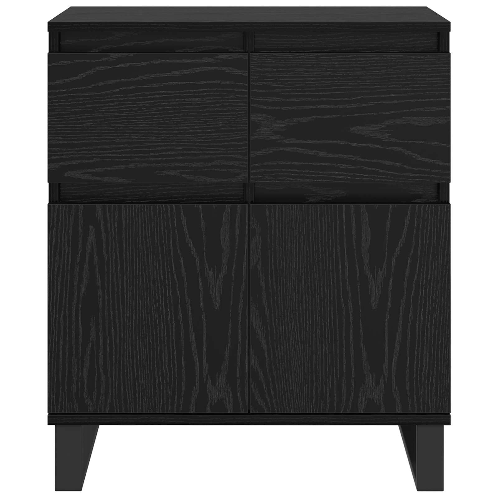 vidaXL Sideboard Black Oak 60 x 35 x 70 cm Engineered Wood and Iron 6