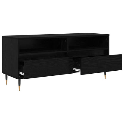 vidaXL TV Cabinet with Drawer Black Oak 100 x 34.5 x 44.5 cm 5