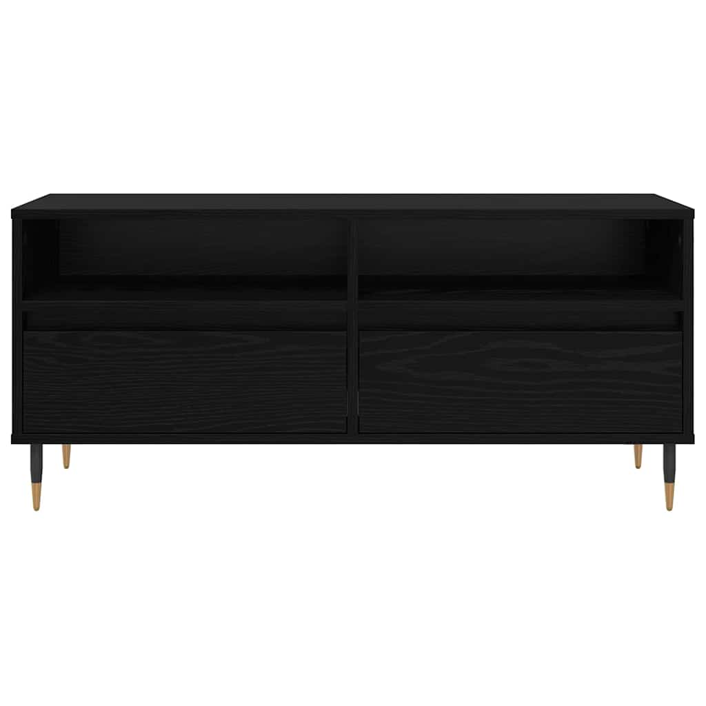 vidaXL TV Cabinet with Drawer Black Oak 100 x 34.5 x 44.5 cm 6
