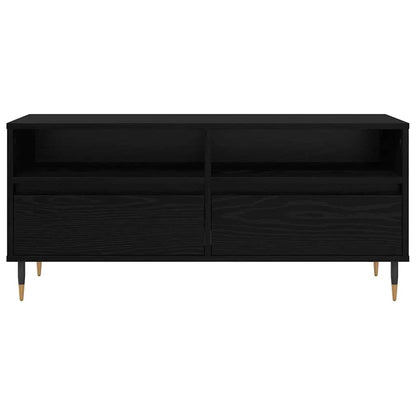 vidaXL TV Cabinet with Drawer Black Oak 100 x 34.5 x 44.5 cm 6