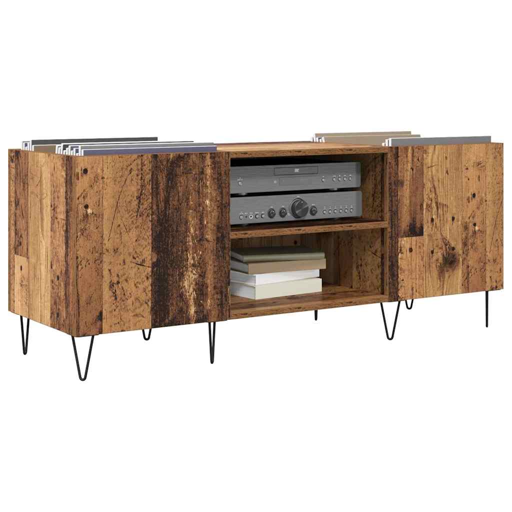 vidaXL Record Cabinet with Shelf with Door Old Wood 121 x 38 x 48 cm 3