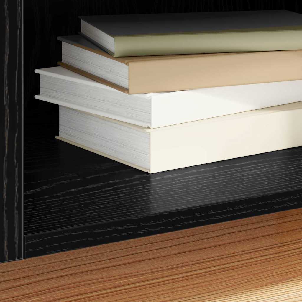 vidaXL Record Cabinet with Shelf with Door Black Oak 121 x 38 x 48 cm 5