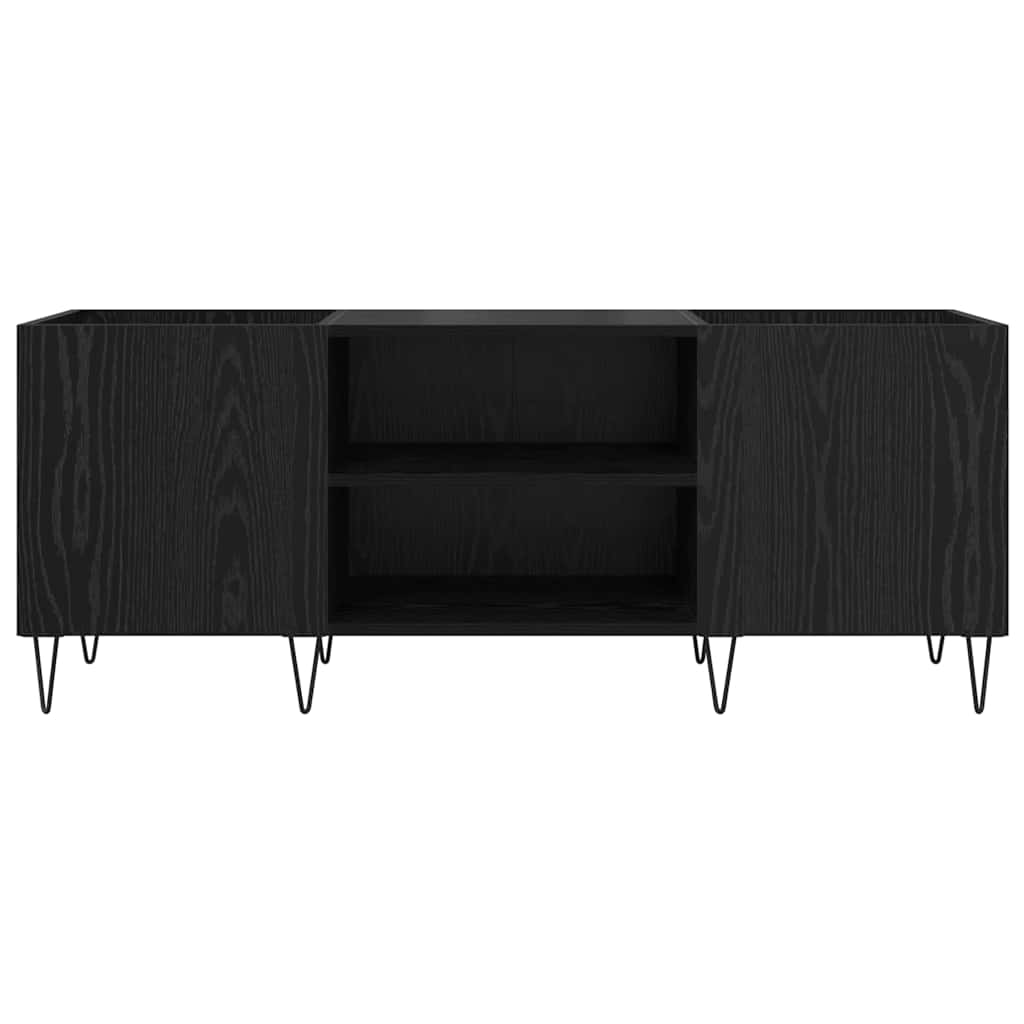 vidaXL Record Cabinet with Shelf with Door Black Oak 121 x 38 x 48 cm 6