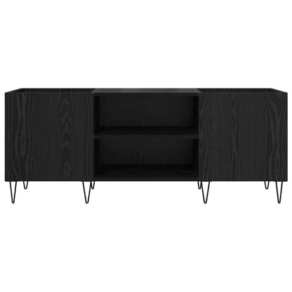 vidaXL Record Cabinet with Shelf with Door Black Oak 121 x 38 x 48 cm 6