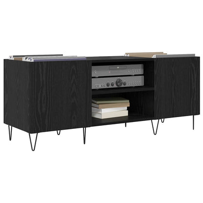 vidaXL Record Cabinet with Shelf with Door Black Oak 121 x 38 x 48 cm 3