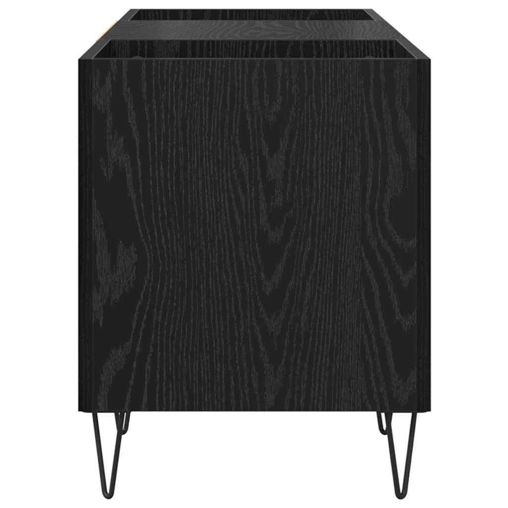 vidaXL Record Cabinet with Shelf with Door Black Oak 121 x 38 x 48 cm 4