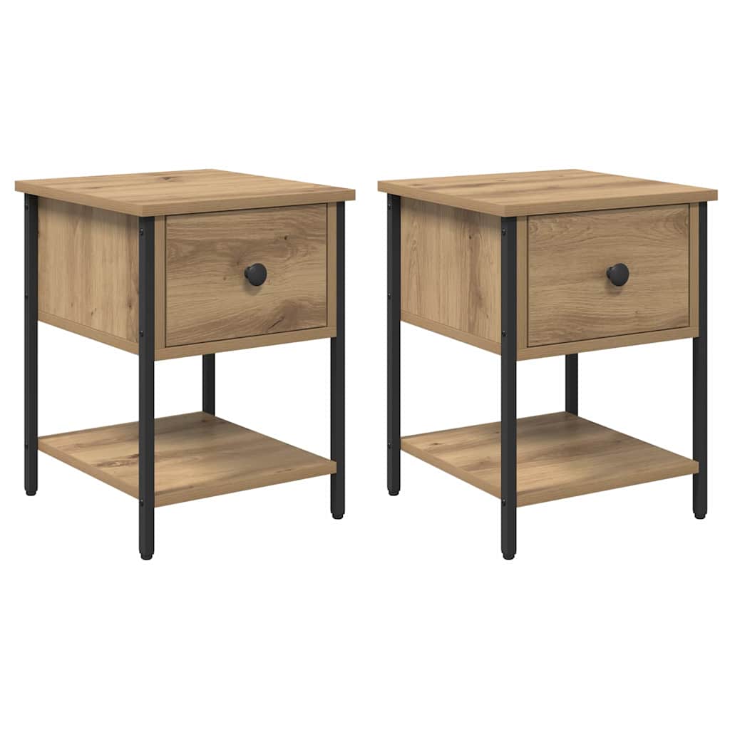vidaXL Bedside Table 2 pcs Artisan Oak 34 x 35.5 x 45 cm 2