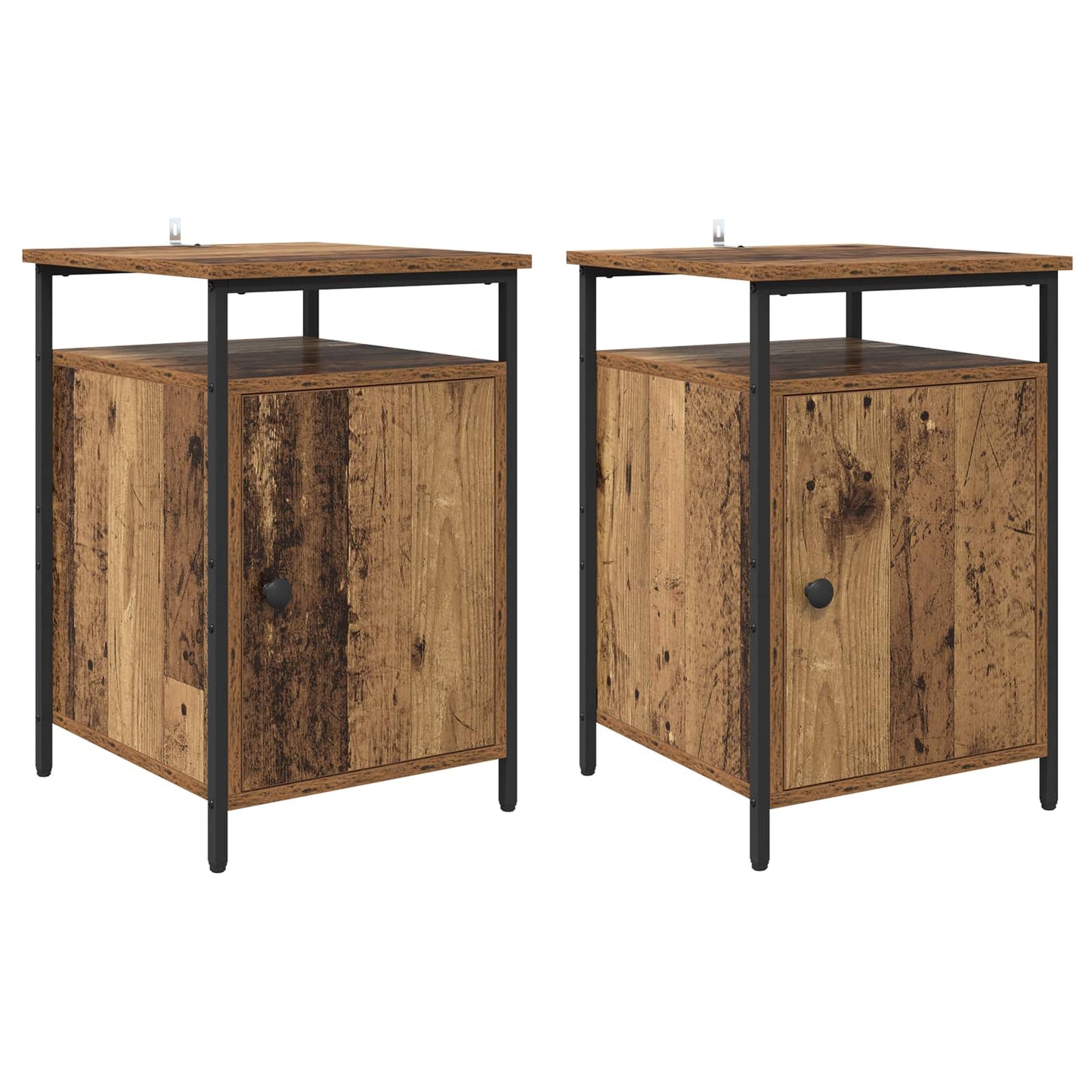 vidaXL Bedside Cabinet 2 pcs Old Wood 40 x 42 x 60cm Engineered Wood 2